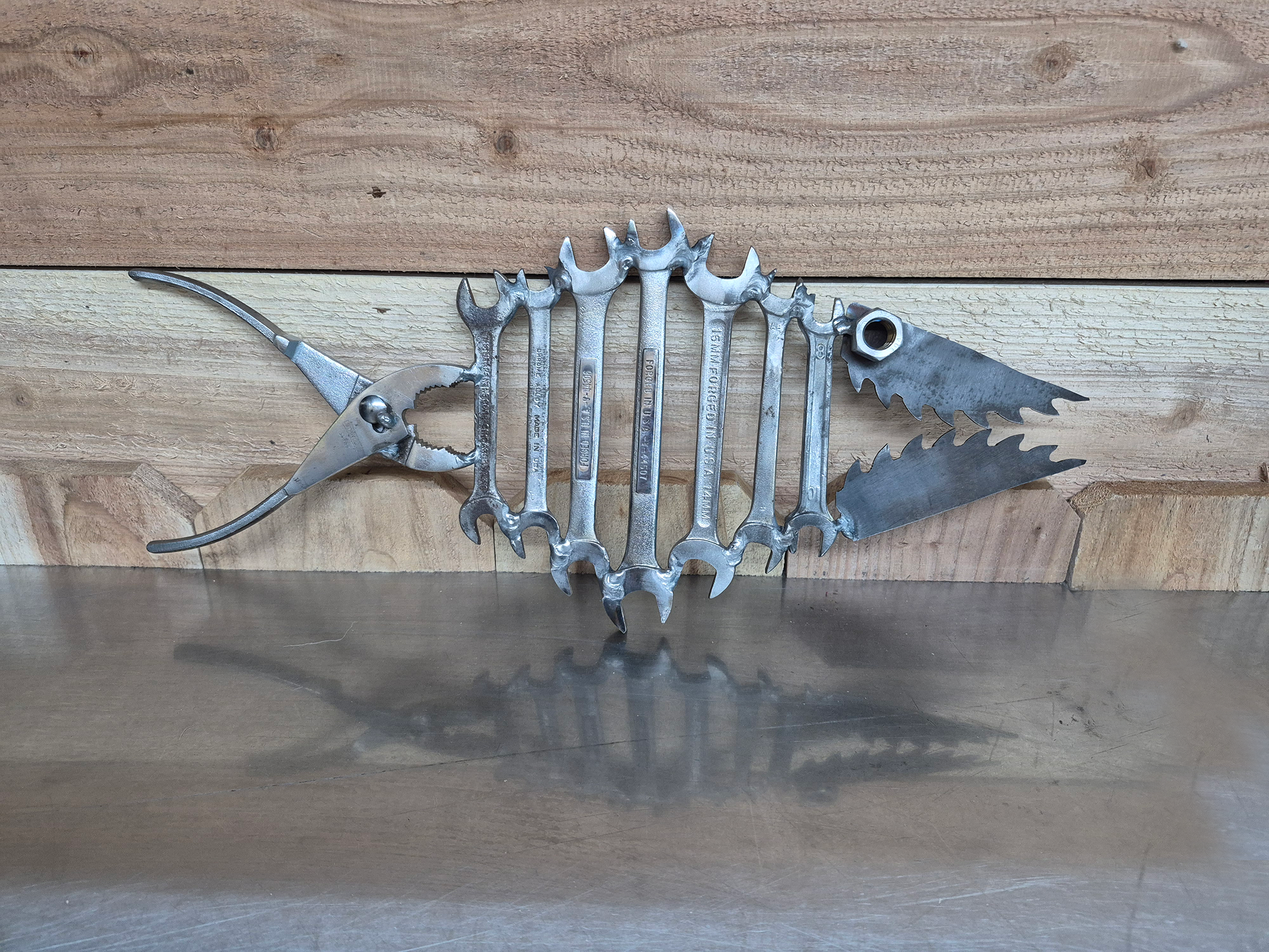 🔧 "Sawtooth Predator" – Industrial Fish Tool Art 🐟