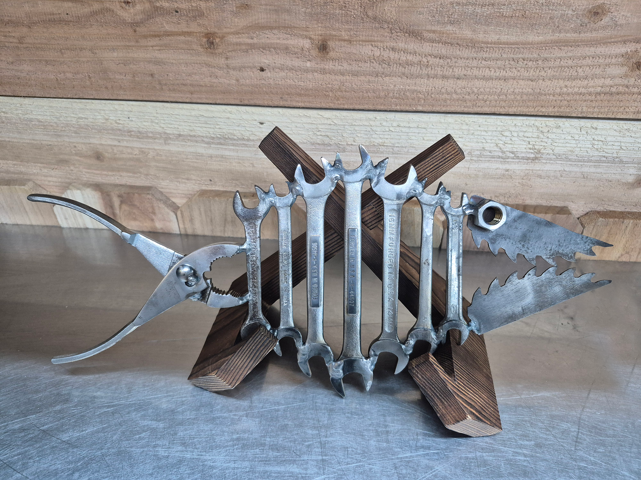🔧 "Sawtooth Predator" – Industrial Fish Tool Art 🐟