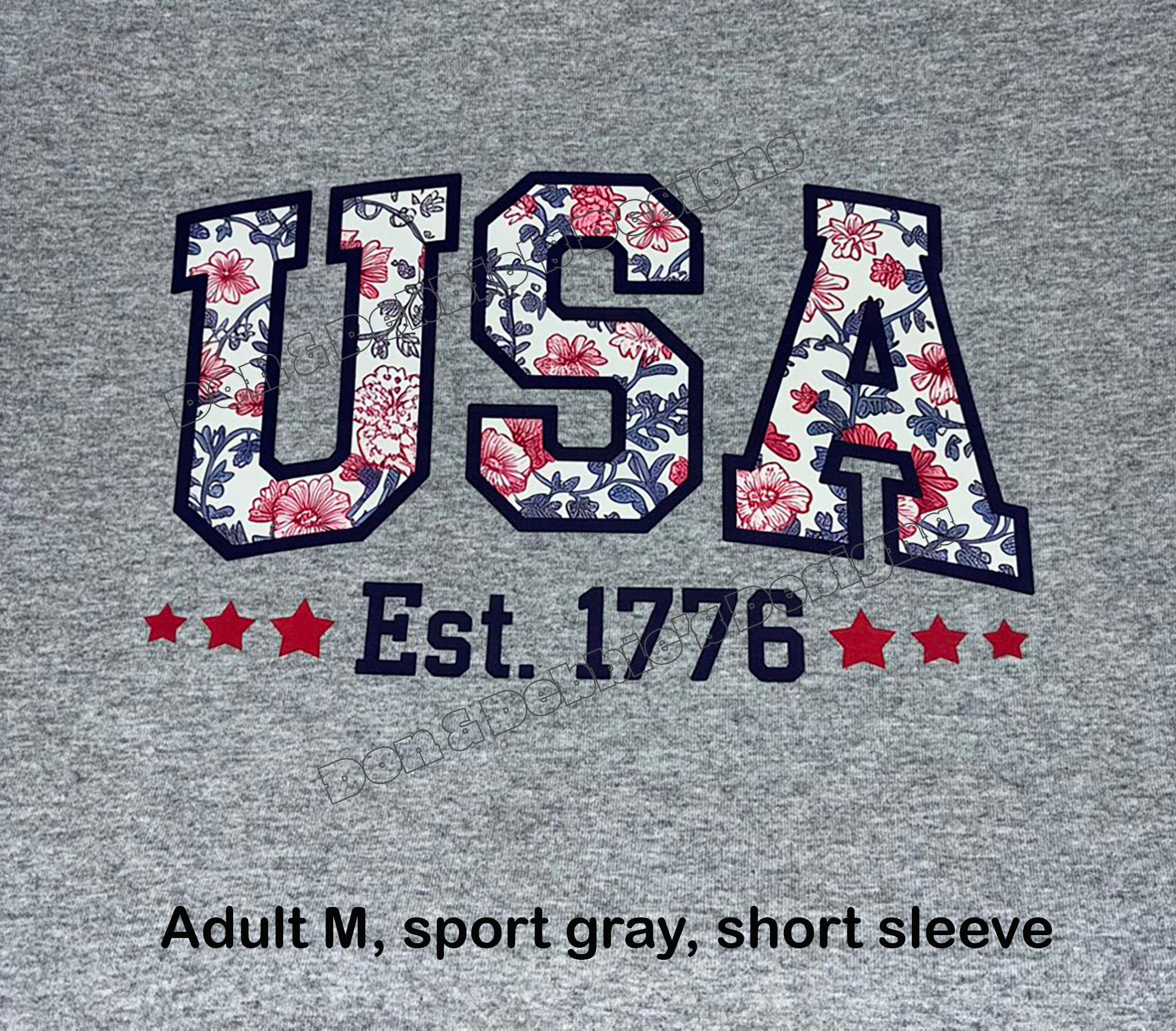 USA Est. 1776 Tee – Adult M (Sport Gray) 🗽