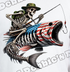 💀USA Skeleton Rider Patriot Fish T-Shirt 🎣