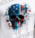 💀 American Skull Flag T-Shirt – DTF Design 🇺🇸