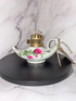 🕯️ Vintage Porcelain Oil Lamp – Rose Floral Design