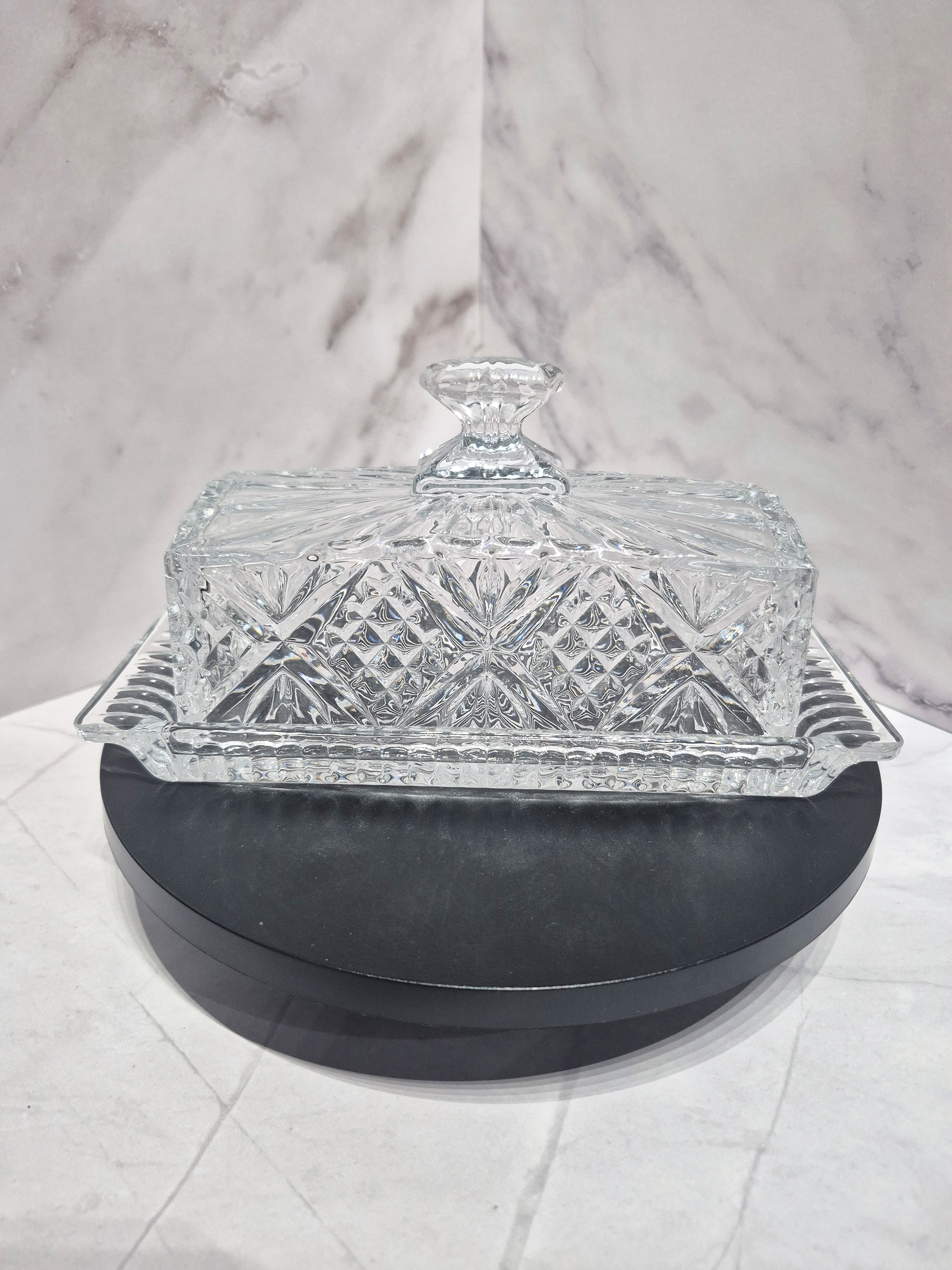 ✨ Vintage Godinger Dublin Crystal Butter Dish With Lid ✨ - VINTAGE KITCHEN
