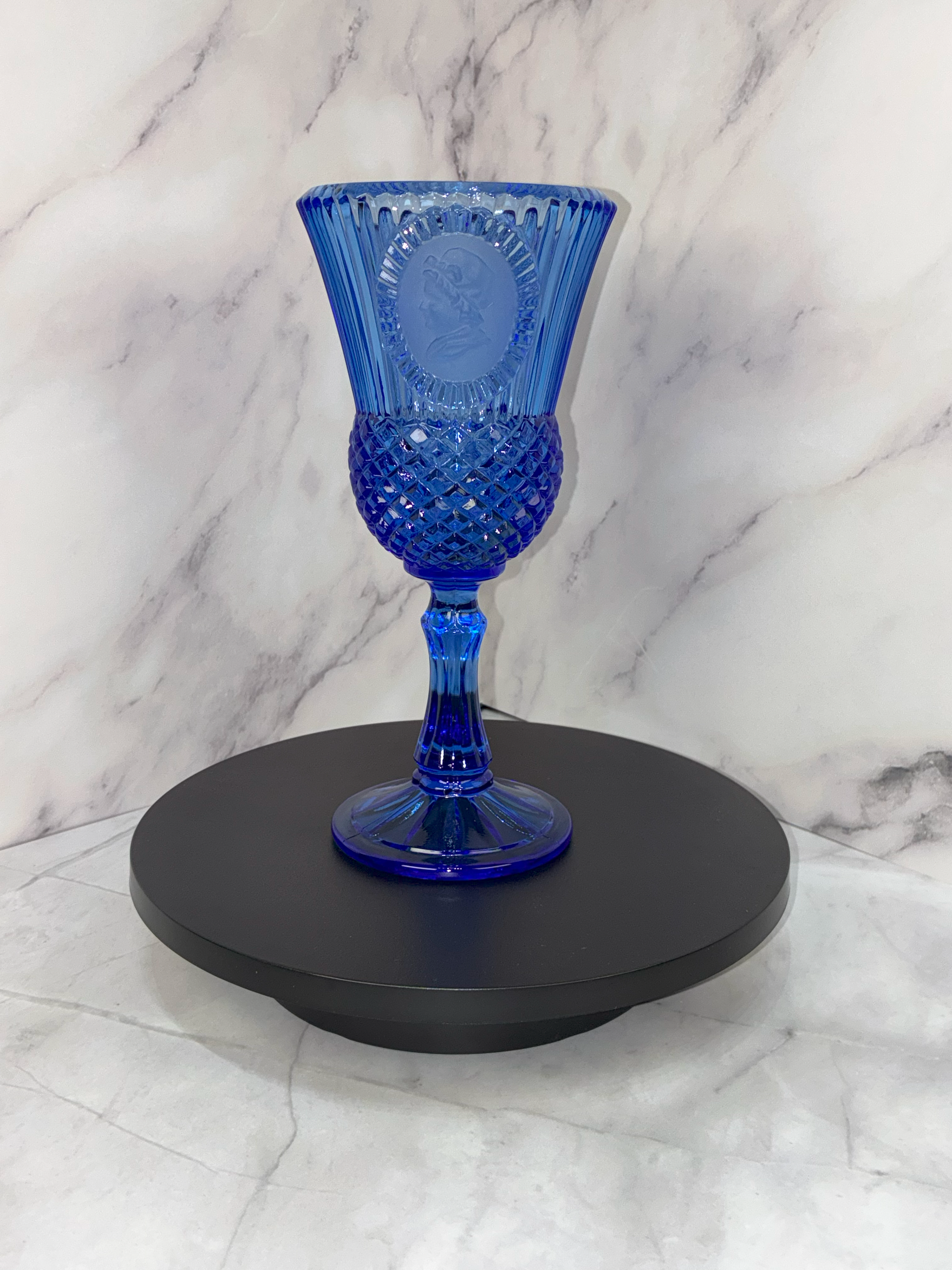 💙 Vintage L.E. Smith Colonial Blue Glass Set – c. 1960s ✨