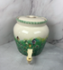 🌼 Vintage Stoneware Beverage Dispenser on Stand – Country Cottage Charm (c. 1990s)