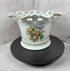 Vintage Formalities by Baum Bros. "Spring Flowers" Lattice Bowl – 1980s Porcelain with Gold Trim