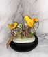 🐤 Vintage Goldfinch Family Figurine – Made in Taiwan